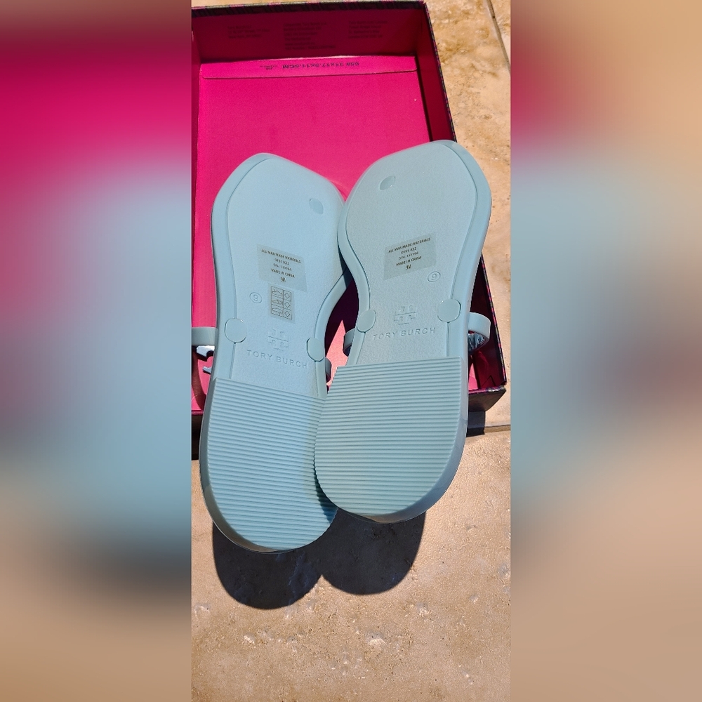 Tory Burch Roxanne Jelly Sandals Island Blue Women's Size 9 - Picture 4 of 6